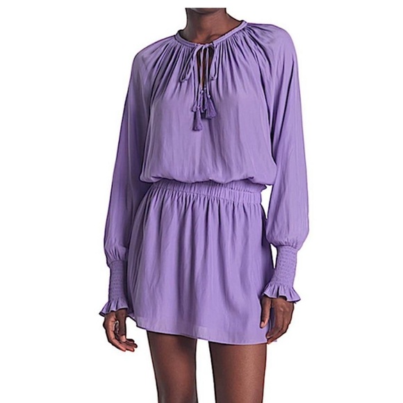 Ramy Brook Lilac with Tag Brin Tassel Tie Neck Dress XS - Picture 1 of 6